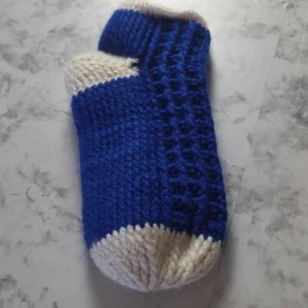 Handmade Blue and White Winter/Christmas Handmade Socks